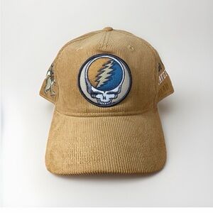 GRATEFUL DEAD Corduroy Hat Authentic Embroidered Snapback Bear Skull Patch NEW